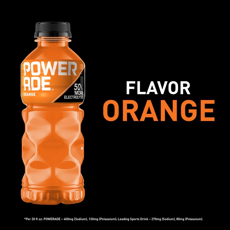 POWERADE Sports Drink Orange, 20 Ounce (Pack of 24)