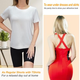 Geronmine Women's Slip Shorts for Under Dresses Anti Chafing High Waisted Seamless Smooth Shorts