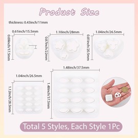 SUNNYCLUE 1 Box 5Pcs 5 Styles Flower Clay Cutters Leaf Earring Cutter White Plastic Floral Leaves Shapes Polymer Clay Pressed Mini Modeling Tool Set for Jewellery Making Earrings DIY Craft Supplies