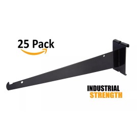 OnlyHangers Only Hangers 12" Gridwall Knife Shelf Brackets With Lip - Black 25 pcs