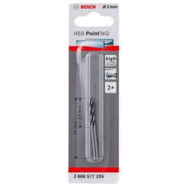 Bosch Professional HSS PointTeQ Twist Drill Bits (for Metal, 2 x 24 x 49 mm, Drill Driver Accessory), Pack of 2