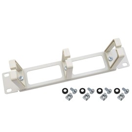HMF 63353-07 Manoeuvring Panel for Server Cabinet, 10 Inches, 1 U, 3 Guide Brackets, Light Grey