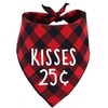 Dog Valentines Day Scarf, Plaid Pet Bandana Triangle Bibs Kerchief