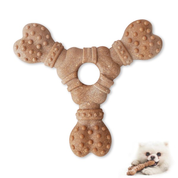 SUOXU Dog Toy, Indestructible Dog Toys Trigetous Bones Chew toy,