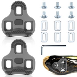 Compatible with Look Keo Bike Pedals 3-Hole Grip Carbon Classic Cleats Bicycle Cleats Shoe Plate Set Road Bike Pedal Grey