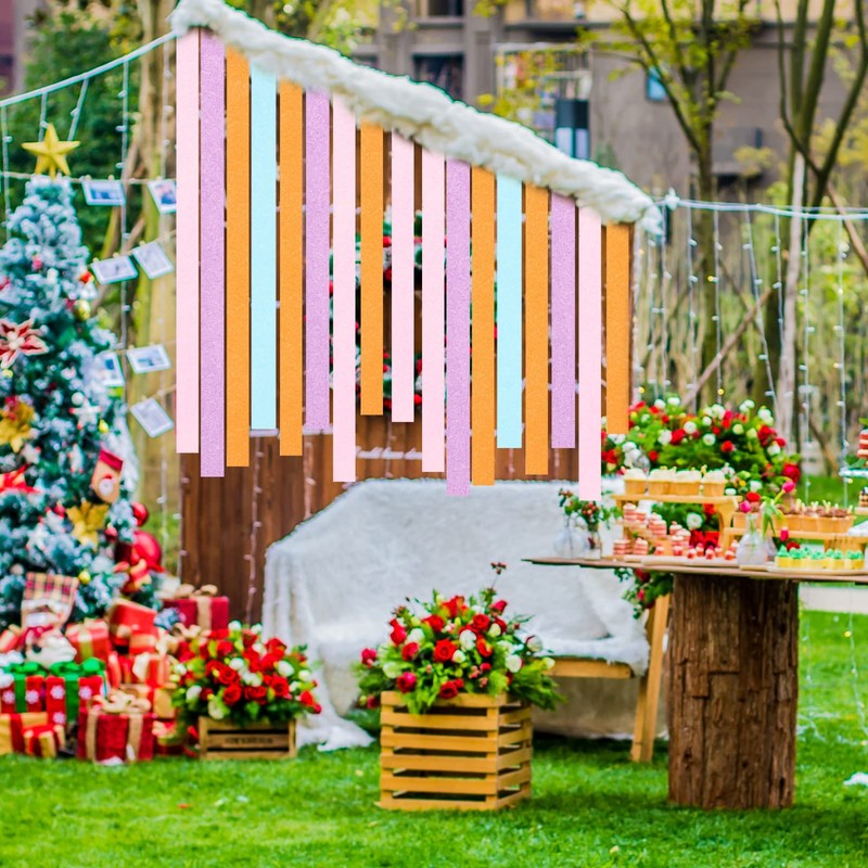 Operitacx Christmas Crinkle Paper Rolls 8 Pack Streamers for Party