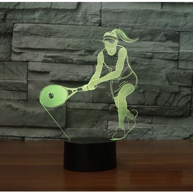 SUPERHONGJIHAO Night Light for Kids 3D Tennis Players Led Lamp