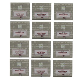 Satya White Sage Incense Cone x12 pack, used for Aromatherapy, Spa, Yoga, Weddings, Reiki, Meditation, Healing by SAMASIA