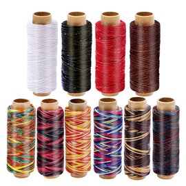 RMTIME Wax Line, Wax Line, Wax Cord, Hand Sewing, Handicraft, DIY, Leathercraft Thread, Diameter 0.04 inch (1 mm), Set of 10, Each 166.2 ft (50 m) Each