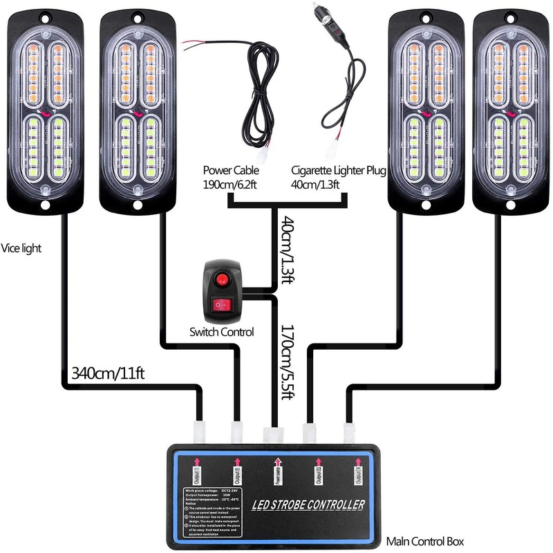 EASE2U E 24 LED Strobe Lights for Trucks Vehicles Suvs,