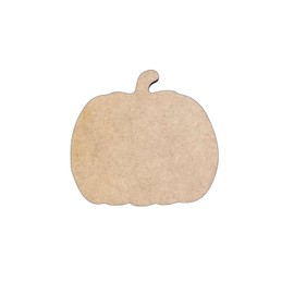 Unfinished Simple Pumpkin Wood Craft Shape – Paintable Fall Cutout for DIY Autumn Decorations, Thanksgiving, and Harvest Crafts (1/4" Birch 8" Wide)