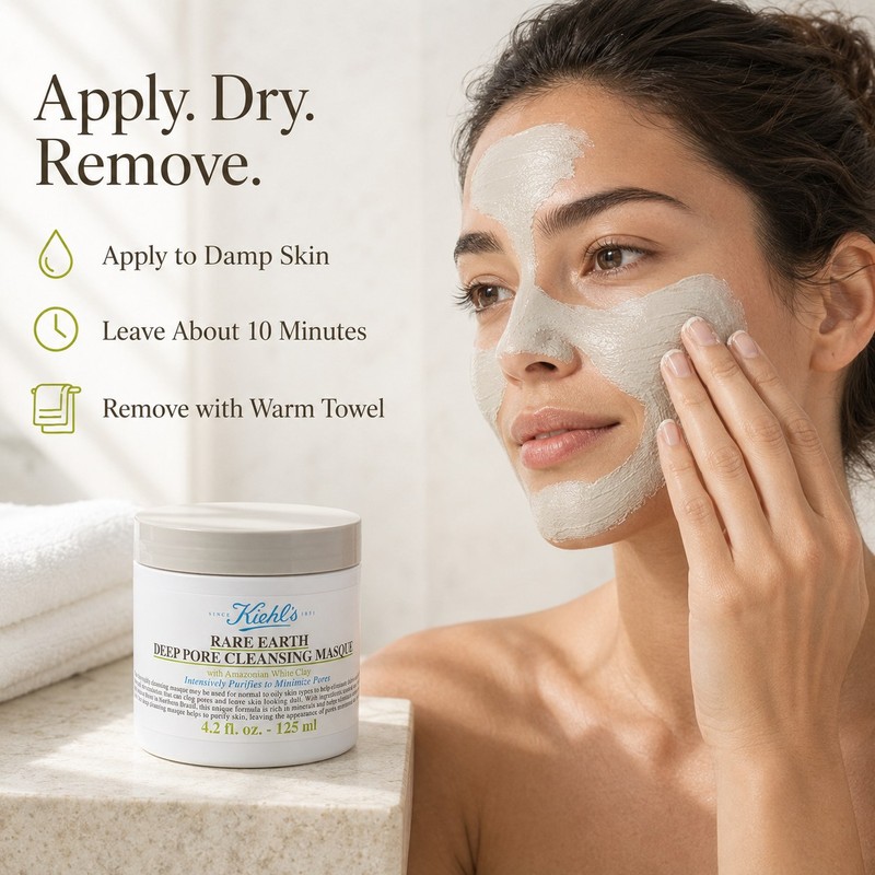 Kiehl's Rare Earth Deep Pore Cleansing Masque, Amazonian White Clay,