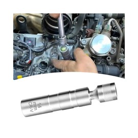 Tioollev14mm&16mm Spark Plug Socket Set, Thin Wall 3/8" Drive Spark Plug Socket Removal Tool, 12-Point Removal Tool 360° Rotating Standard Socket,Car Accessories (14mm)