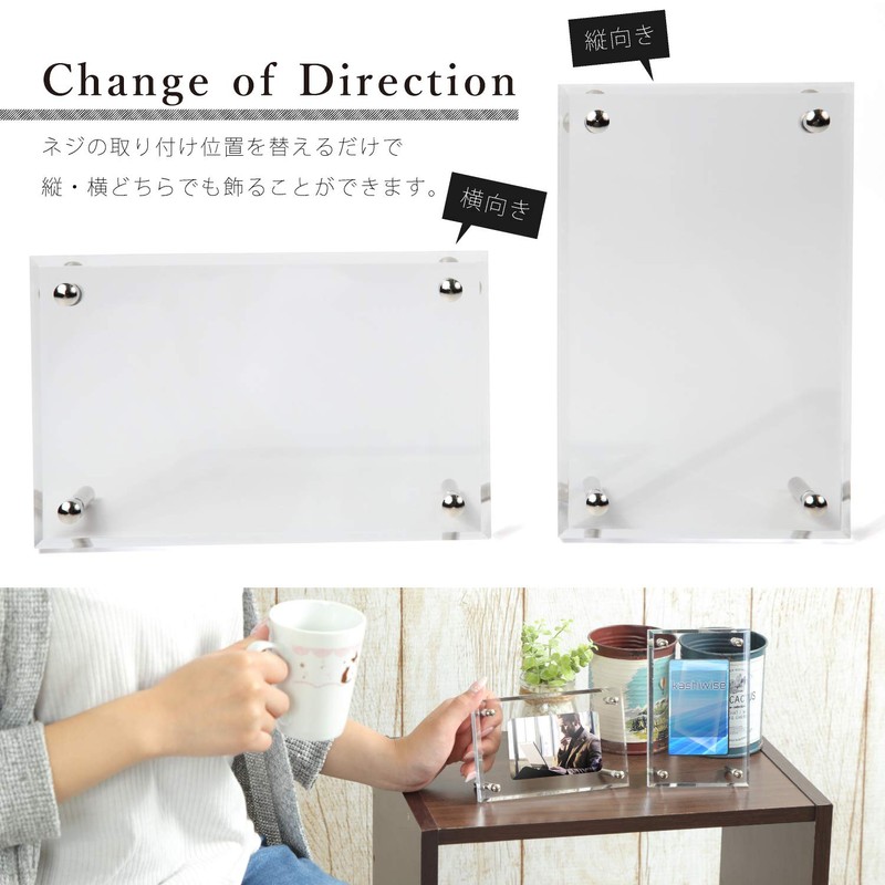 Kashiwise Display Case, Card Stand, Acrylic Frame