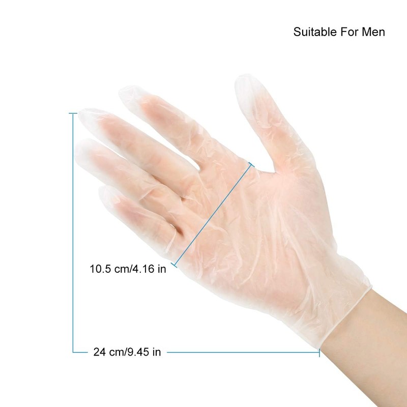 Aitsite 100Pcs Vinyl Disposable Gloves, Medium Clear Powder Free Gloves
