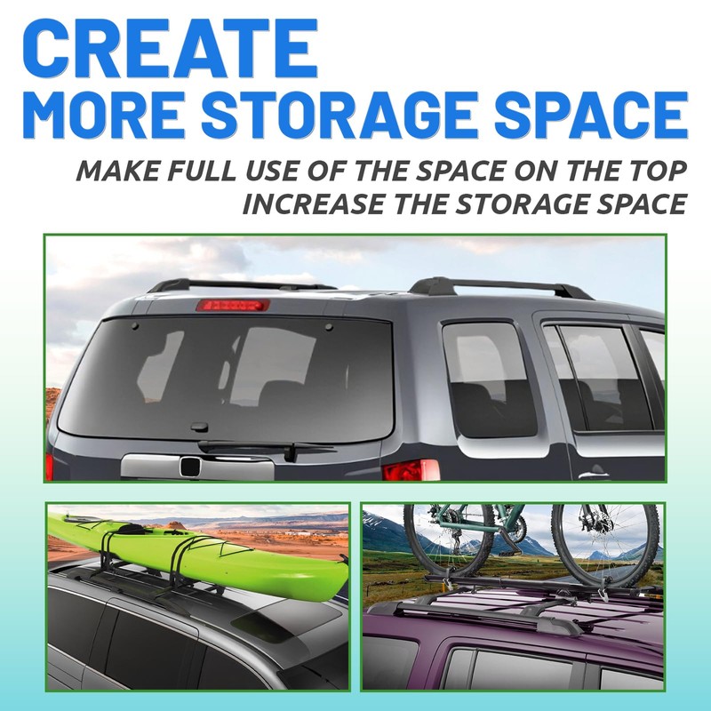 KUAFU Roof Rack Side Rails Compatible with 2009-2015 Honda Pilot