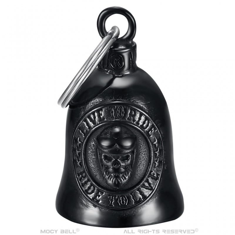 MOCY BELL - Clochette moto SKULL Live to Ride Guardian