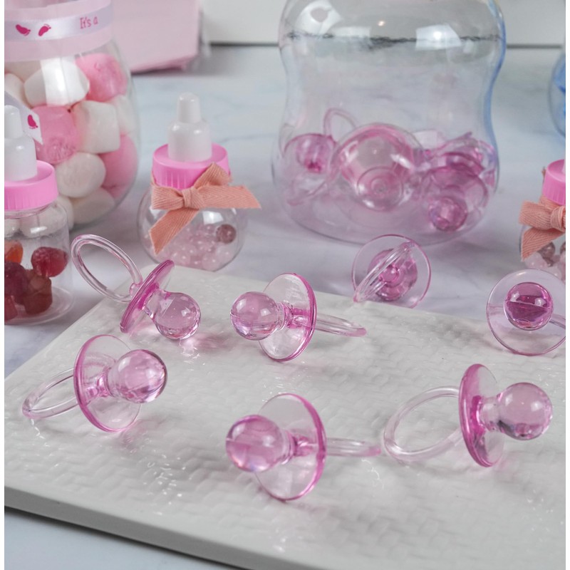 Baby Pacifier 2.5" Baby Shower Favors Decoration (Pink, 36 Count)