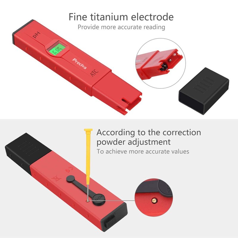 PH Meter Tester Preciva 0.01 Resolution Digital Automatic Water PH