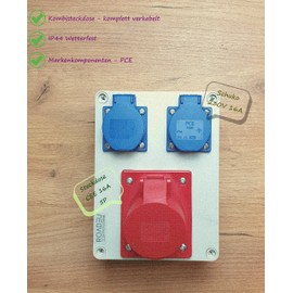 RoadEu - Socket distributor - CEE socket 16A with 2x Schuko 230V. Power distributor IP44 For indoor and outdoor use Construction power distributor 16A. Only European components.