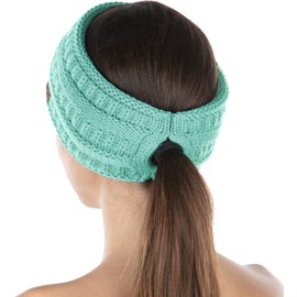 Funky Junque Exclusives - Diadema de punto con forro para cola de caballo para mujer, Mint, Talla única