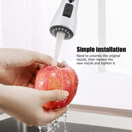 ZPSHYD Kitchen Faucet Sprayer Head, ABS Material, G1/2 Thread, 3 Functions: Flowing, Spray, Pause, Easy to Install, Replacement for Kitchen Pull-Out Faucet