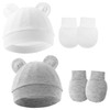 LOMSUXA 2 Sets Newborn Baby Hat Mittens Hospital Hat Beanie
