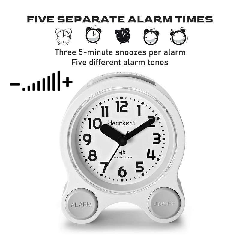 Hearkent Talking Clock for Elderly, Blind, Visually Impaired, English Voice