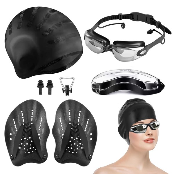 Swimming Goggles Complete Swim Gear Set: 1 Pair of Goggles,