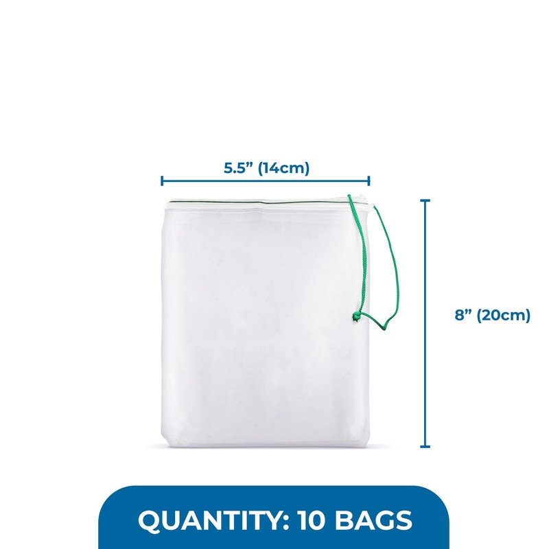 SunGrow Catappa Leaf Filter Bags, 10 Mesh Bags for Carbon