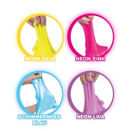 SLIMY Neon Bright 240 g - Original Slimy Slime Play Clay Set for Children, Slime with Colourful Sprinkles for Kneading and Mixing for Creative Fun, Elastic Play Clay (Toy from 3 Years)