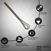 Rattleware 11” Long Handle Silver Stainless-Steel Espresso Flat Whisk -