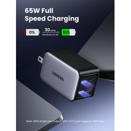 UGREEN UGREEN 65W USB C Charger Block - Nexode 4-Port GaN Charger Type C, Fast Charging for MacBook Pro/Air, iPhone, iPad Pro, Galaxy S24/S23, Pixel 8, Steam Deck