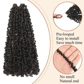 10 Packs Yanky Twist Crochet Hair 8 Inch Pre-twisted Natural Black Kinky Mini Spring Twist Small Curly Senegalese Twist Braids Yankee Twist (4#(Brown), 8 Inch (Pack of 10))