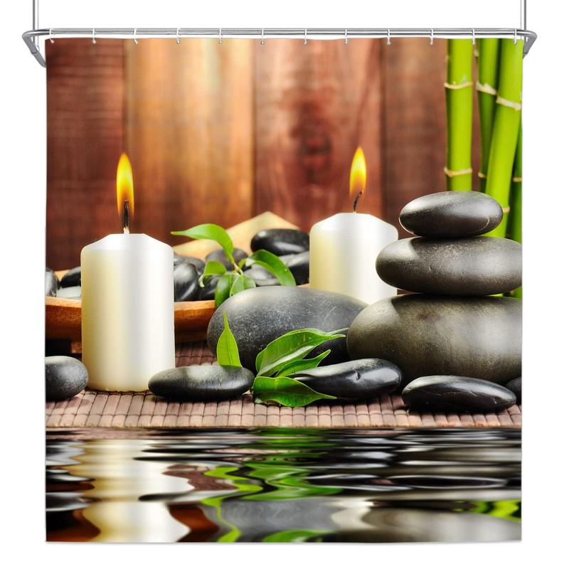 Yadshoti Polyester Fabric Shower Curtain Spa Decor by Bathroom Zen