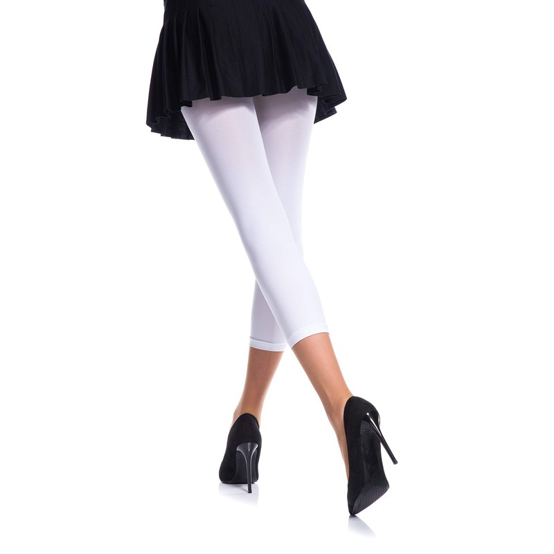 Romartex Women's Microfibre Capri Leggings 60 Denier - White 60