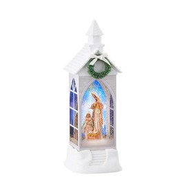 Raz 4019108 Holy Family Lighted Water Church, 12.5 Inches, Multicolor