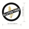 Gluten Free Sticker,1.5 inch 300pcs White Black Gluten Free Stickers