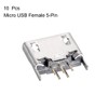 TA-VIGOR 10Pcs Micro USB Female Socket Connector, 5 Pin 180