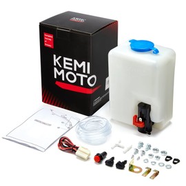 KEMIMOTO Universal Car Windshield Washer Pump Washer Fluid Reservoir Bottle Kit with Pump Jet Button Switch 12V Windshield Tank