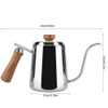304 Stainless Steel Wooden Handle Drip Coffee Pot Long Gooseneck