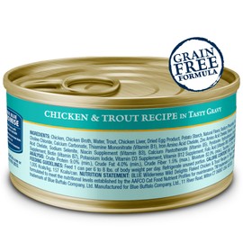 Blue Buffalo Blue Buffalo Wilderness Chicken & Trout, Adult Flaked Wet Cat Food, 5.5 oz., Case of 24