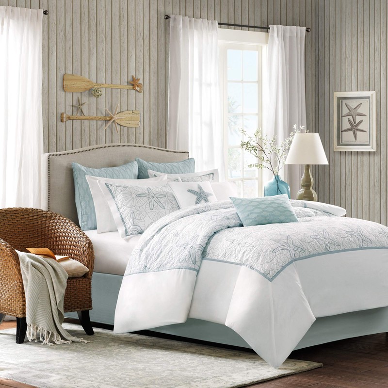Harbor House 4-Piece Maya Bay Cotton Embroidered Oversized Comforter Set,