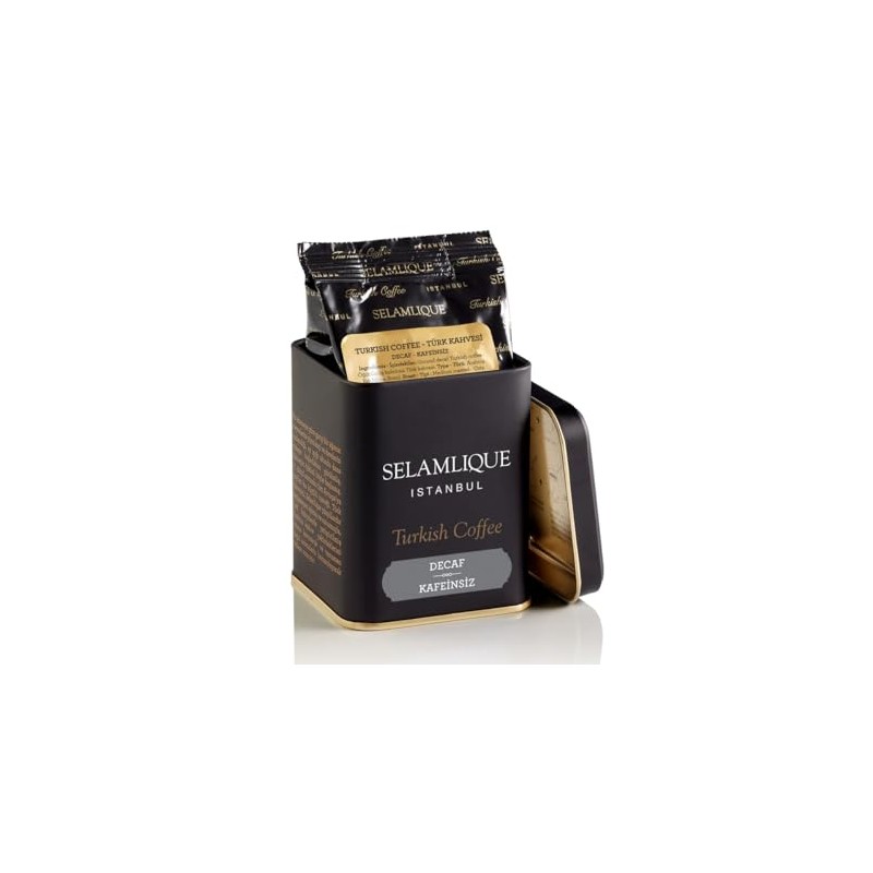 Selamlique Decaffeinated Roasted Ground Turkish Coffee, Turkish Decaf Fine Grind