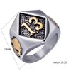 OAKKY Men's Hip Hop 13 Devil Skull Biker Ring Stainless