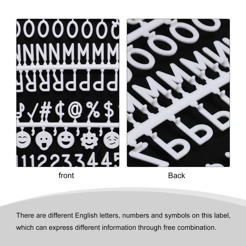 sourcing map Felt Board Letters, 680 Characters White 3/4" Letters