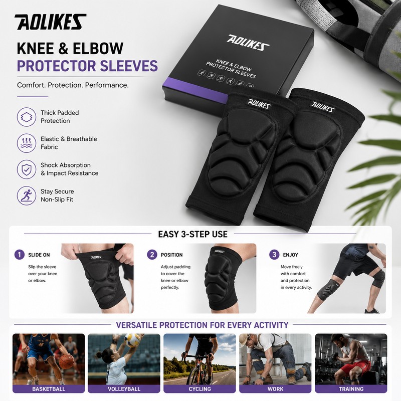 Knee & Elbow Pads for Sports and Work – Thick