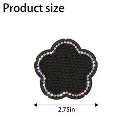 BELOMI 4PCS Bling Car Cup Holder Coaster, 2.75 Inch Crystal Anti-Slip Vehicle Cup Holder Insert Coaster, Rhinestone Cute Plum Blossom Pattern Auto Drink Mat, Universal for Women Girls(Multicolour)