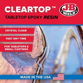 J-B Weld Tabletop Epoxy Resin, 1 Gallon Kit, Cures Clear, Fast Cure Time, UV Resistant, Minimal Bubbling, Scratch & Water Resistant
