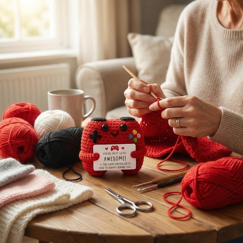 ZZOZPOP Awesome​ Crochet Game Controller Doll, Gamer Gifts​ for Men,